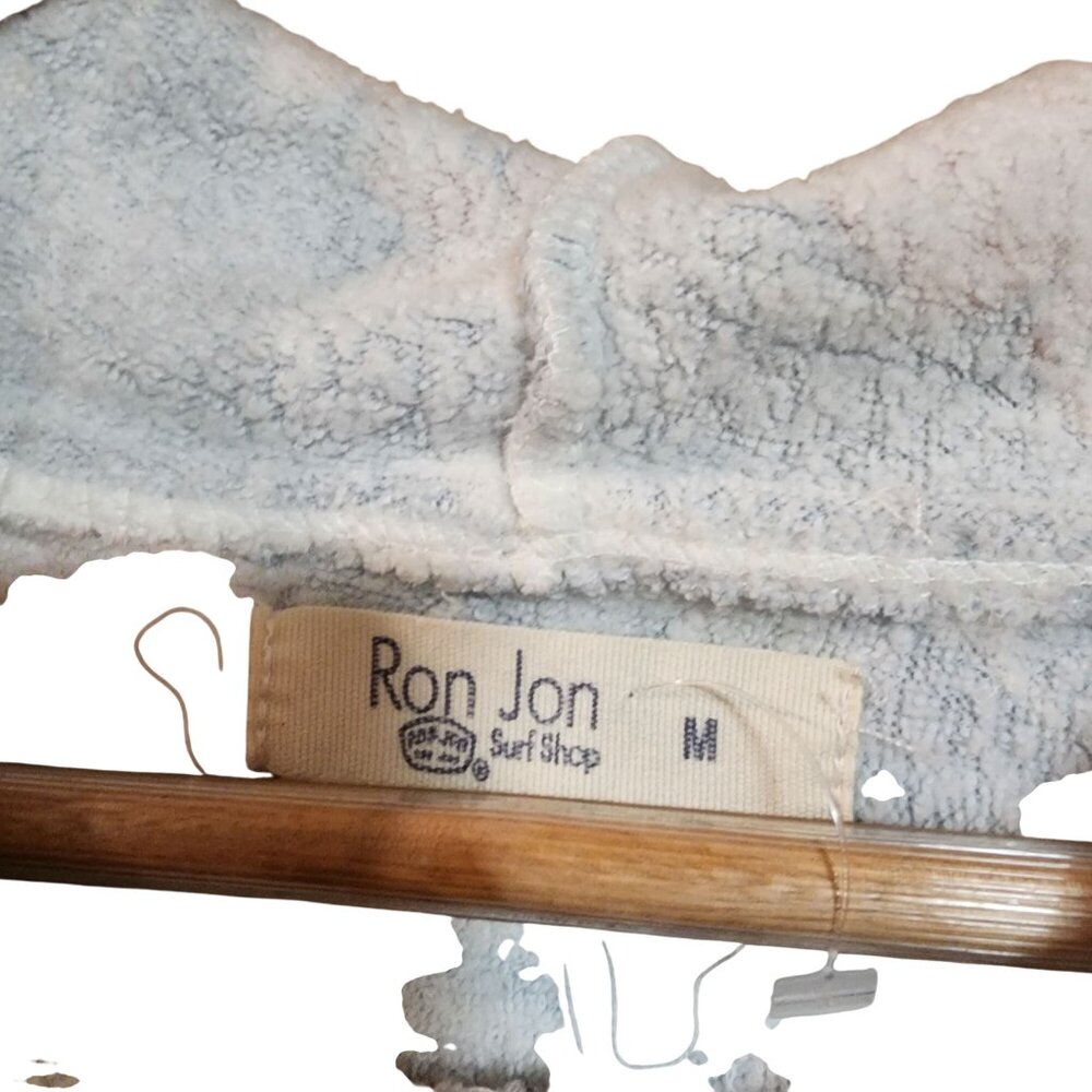 Ron Jon Surf Shop Floral Print Cropped Hoodie Sweatshirt M Blue & Pink Lightweig - Picture 3 of 4